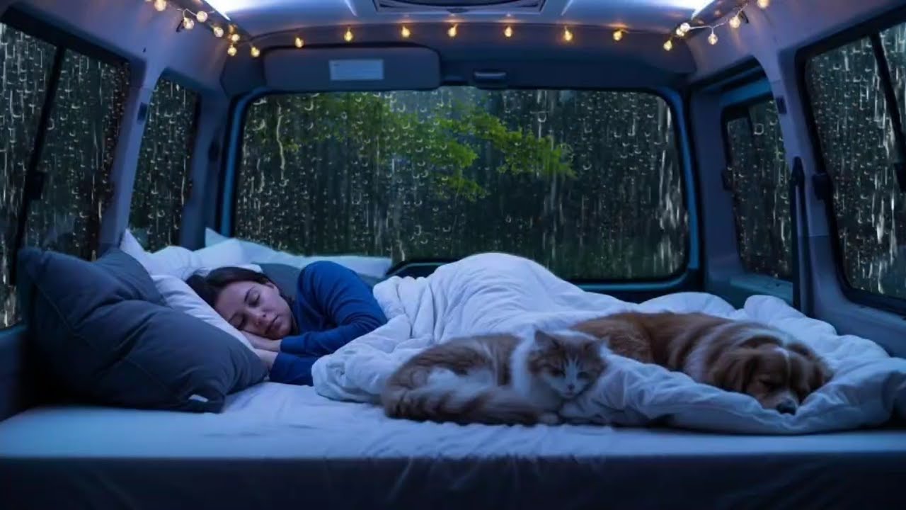 ⚡️ Rain Sound On Window Car with Thunder SoundsㅣSleep, Relaxation, Meditation, Yoga, Spa