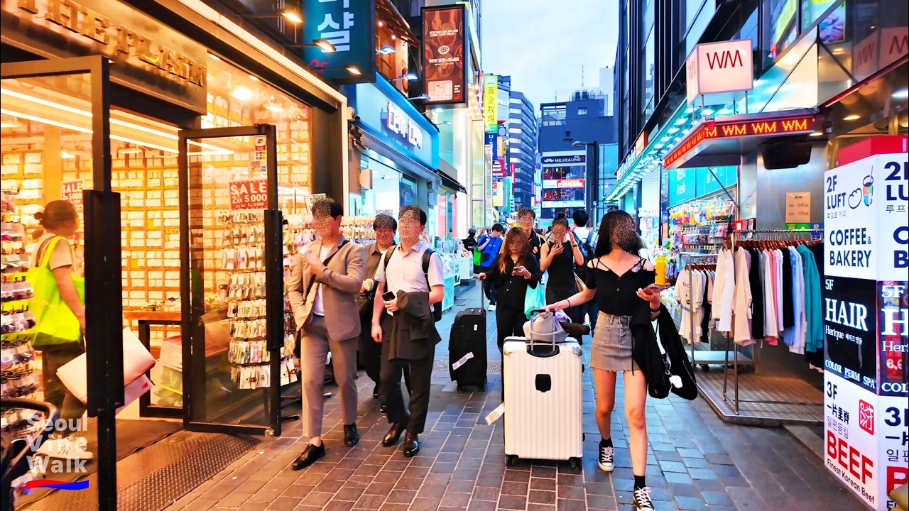 🎥 Walking Through Myeongdong 명동 | Street Food, Fashion & Lively Crowds in Seoul (4K HDR)