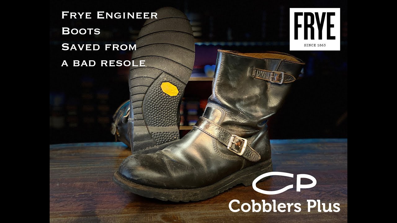 Frye Engineer Boots SAVED from a bad resole job with Dainite soles