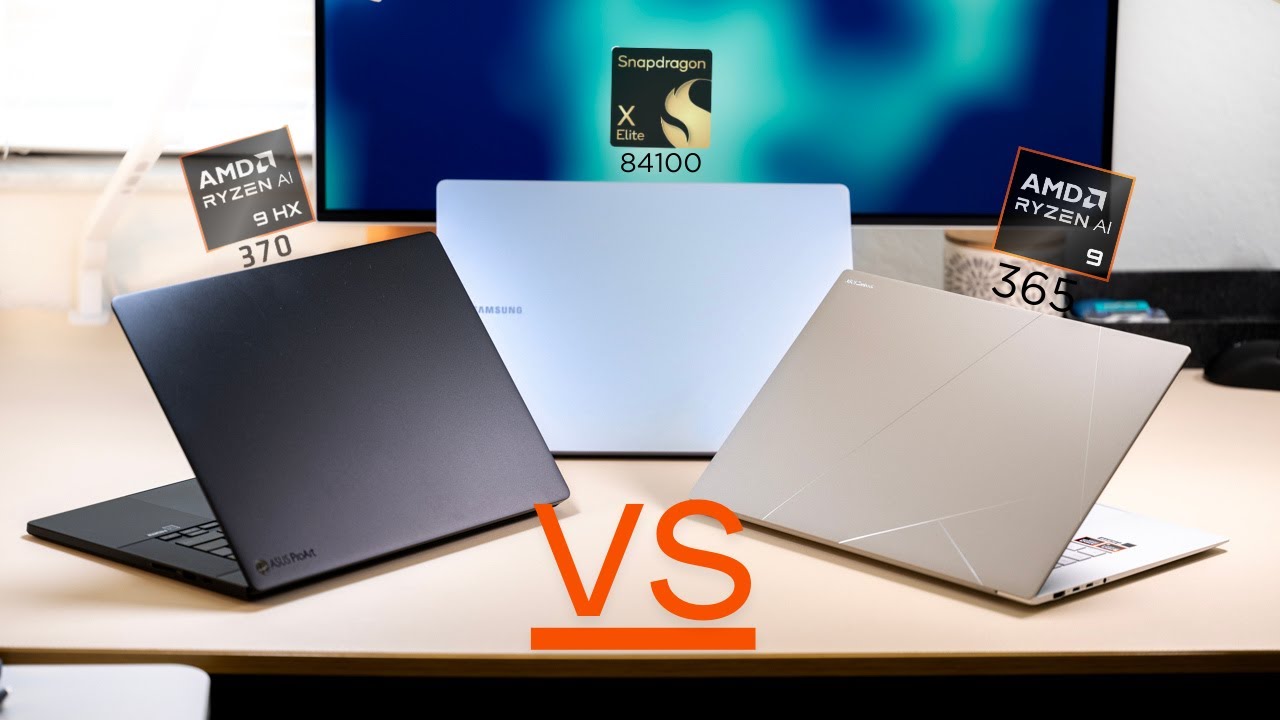 Новые процессоры AMD RYZEN 9 AI 365, 370 против Snapdragon X Elite