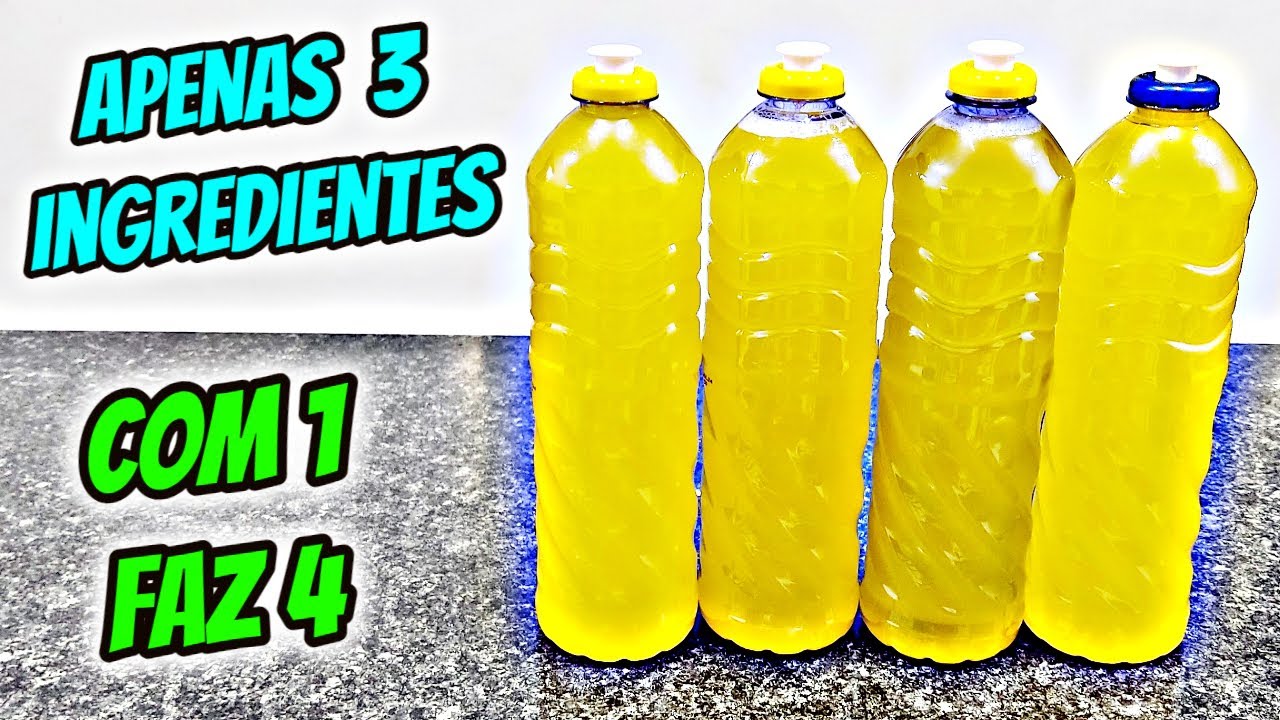 DETERGENTE COM 1 FAZ 4 SUPER FÁCIL E ECONOMICO COM APENAS 3 INGREDIENTES/ IDEAL PARA A VENDA