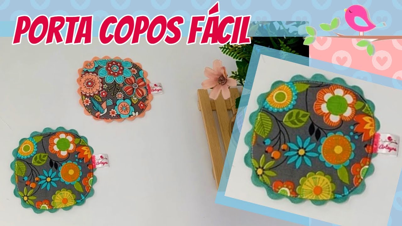 Porta Copos Super Fácil - Costura com Retalhinhos