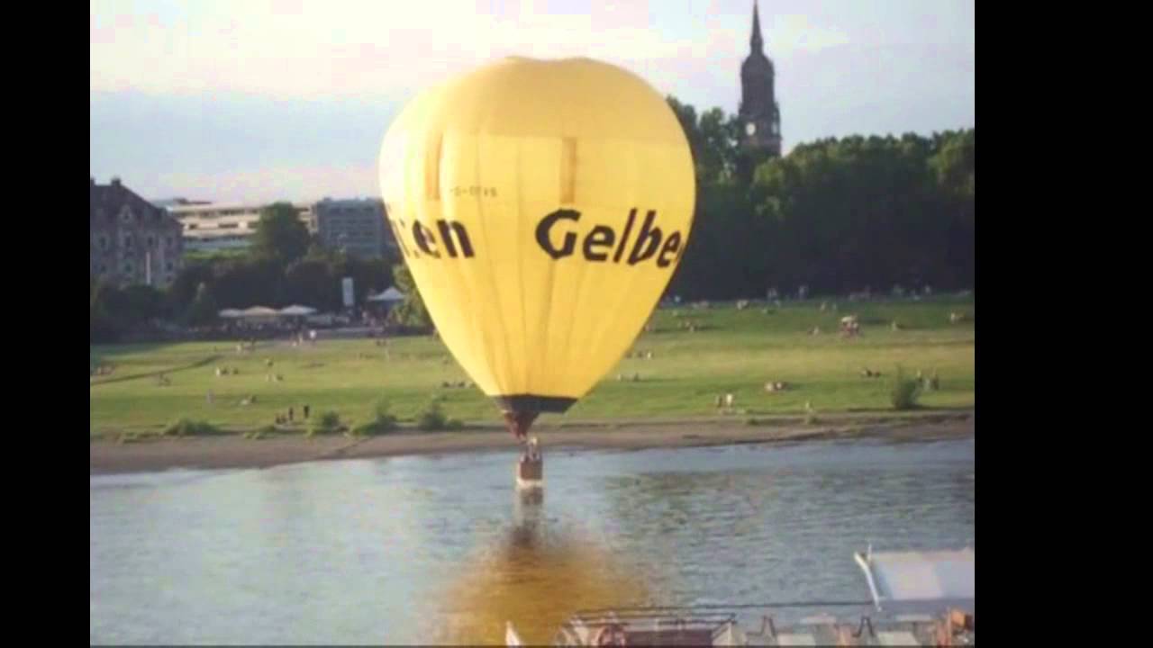 Ballonlandung in der Elbe in Dresden