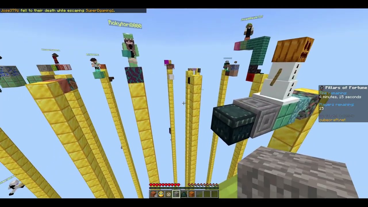 Игровой процесс Minecraft Bedrock Pillars of Fortune, часть 19.