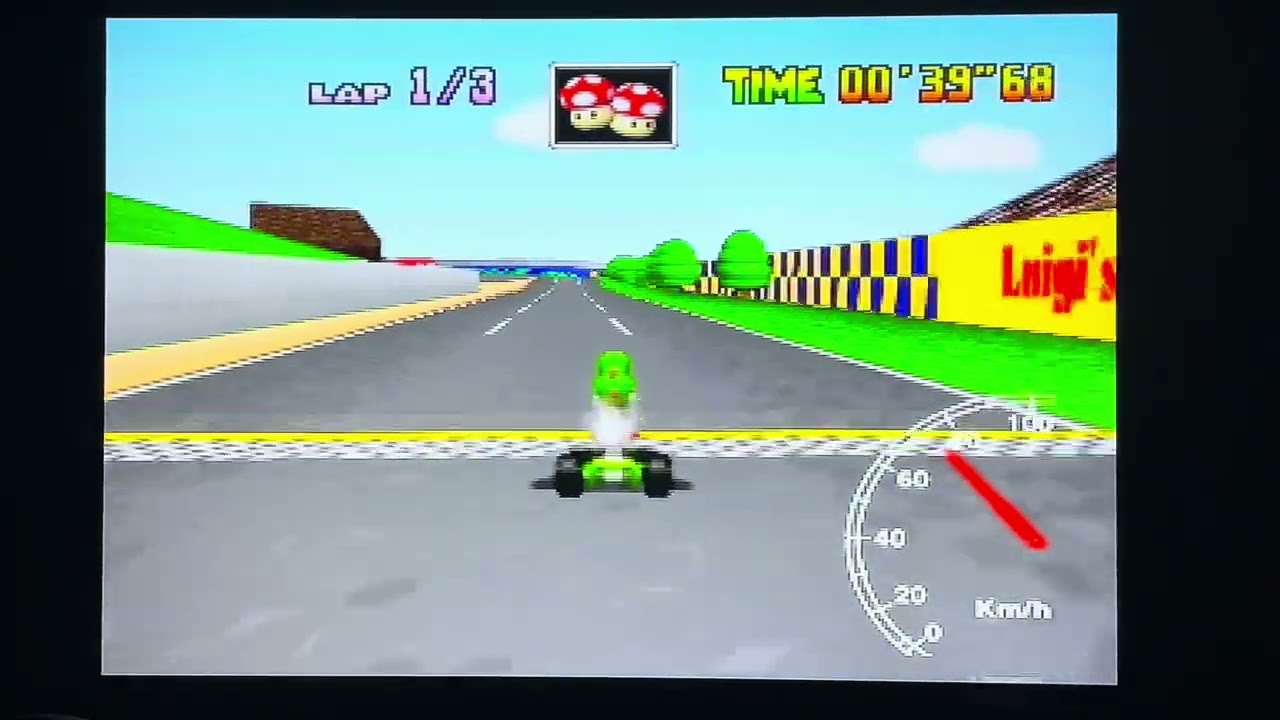 Mario Kart 64 - Luigi Raceway 3-Lap 1’58”63 PAL