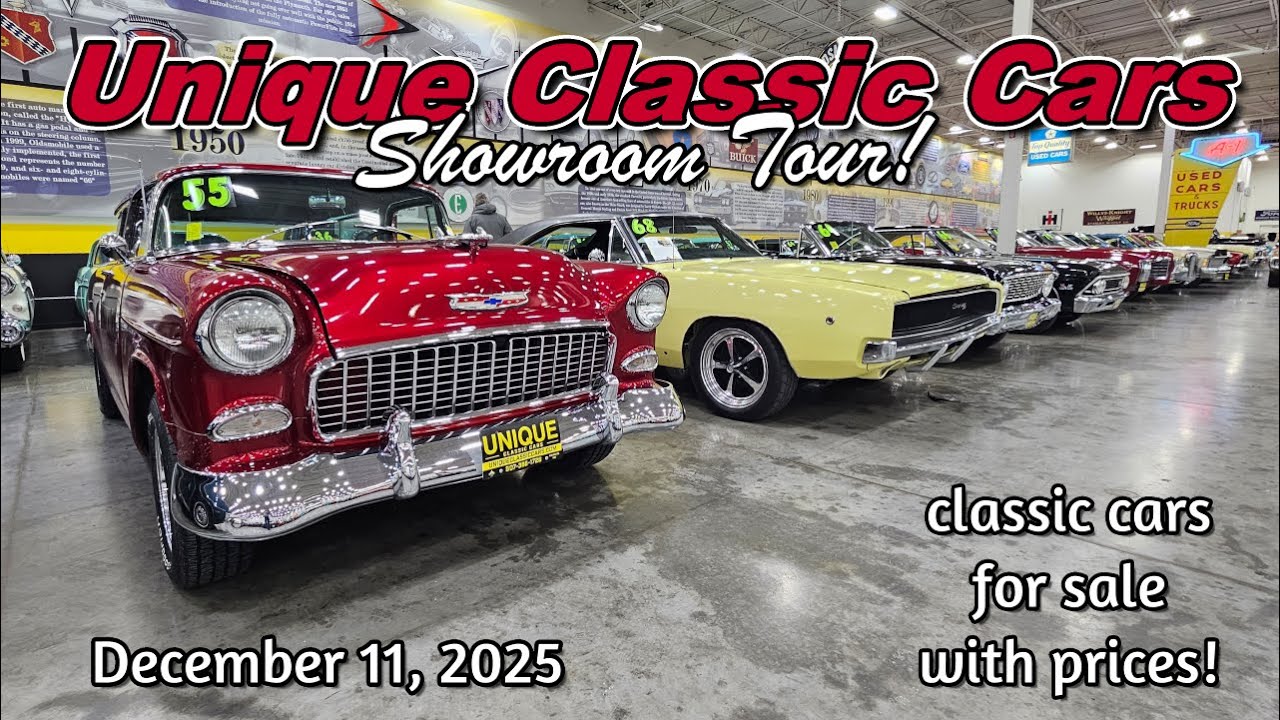 CLASSIC CARS FOR SALE !! Unique Classic Cars Lot Walk 12 11 2025 - muscle cars - hot rods - pickups