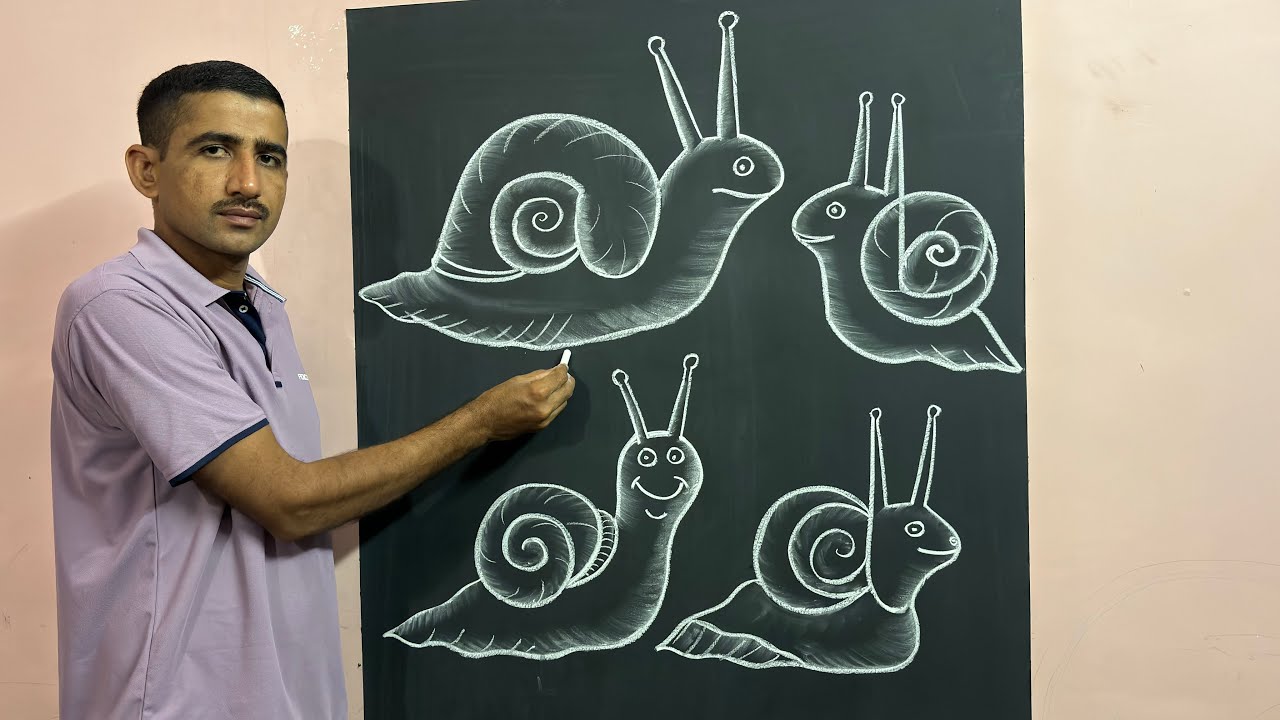 How to draw snails step by step || snail drawing ||😳🐌|| #drawing #snail #viralart #ytvideo 