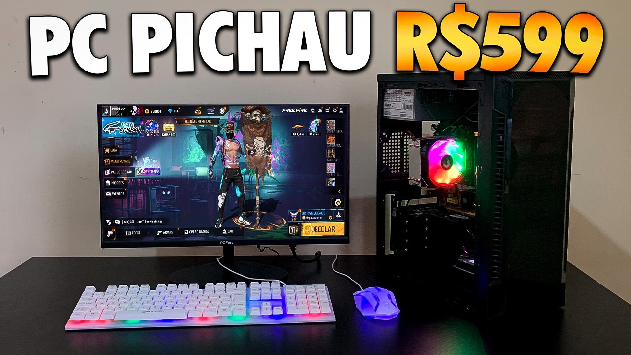 ESSE É O PC GAMER MAIS BARATO DA PICHAU COM PLACA DE VÍDEO QUE RODA VÁRIOS JOGOS  PLENO 2025...