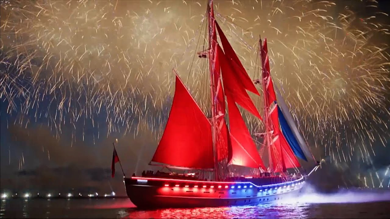 Алые паруса! Самые красивые моменты шоу! Салют. Scarlet Sails.