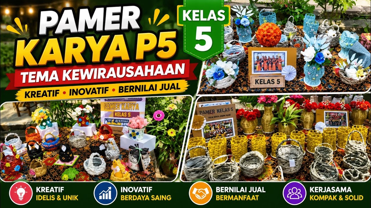 PAMER KARYA P5 KELAS 5 TEMA “ KEWIRAUSAHAAN “  MEMBUAT ANYAMAN