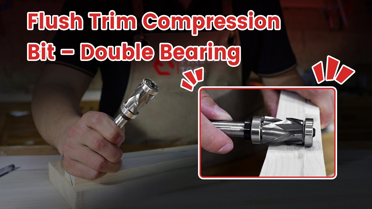 Flush Trim Like a Pro! Spiral Compression Router Bit with Double Bearings 🔧✂️