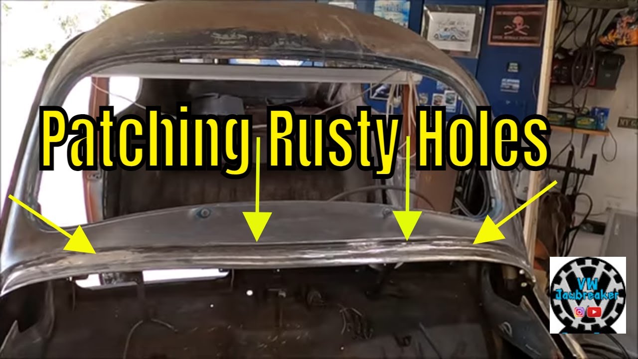Patching Rusty Hood Area Holes - SICKXTY -  Volksrod – Baja / Franken Beetle Build  – 24