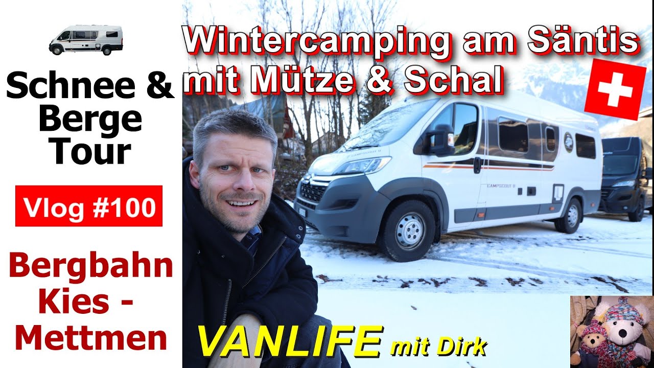 #100 Berg & Schnee Tour - Vom Säntis nach Kies Mettmen, klappts diesmal? Wintercamping & Freistehen
