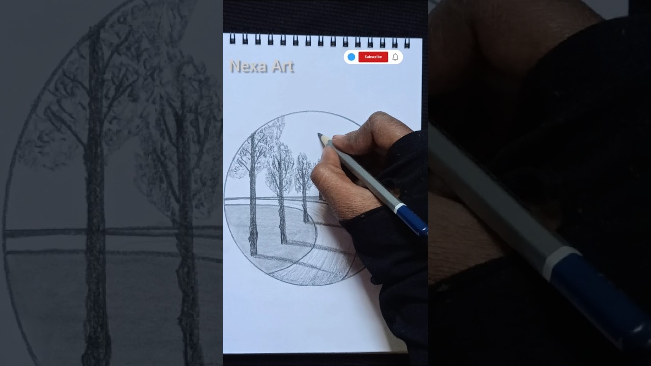 How To Draw Forest Scenery || Easy forest drawing || #forest #kids  #scenery  #shorts #shortsvideo