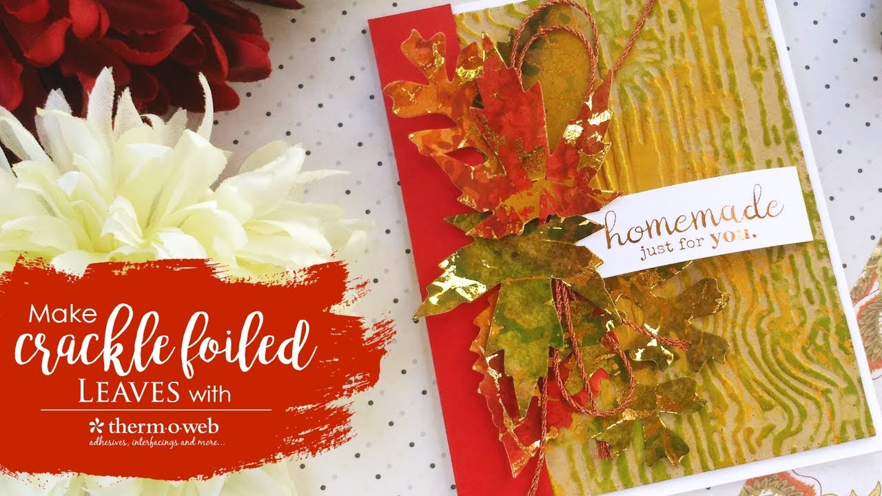 Make Crackle Foiled Leaves with Therm O Web + Free Printable
