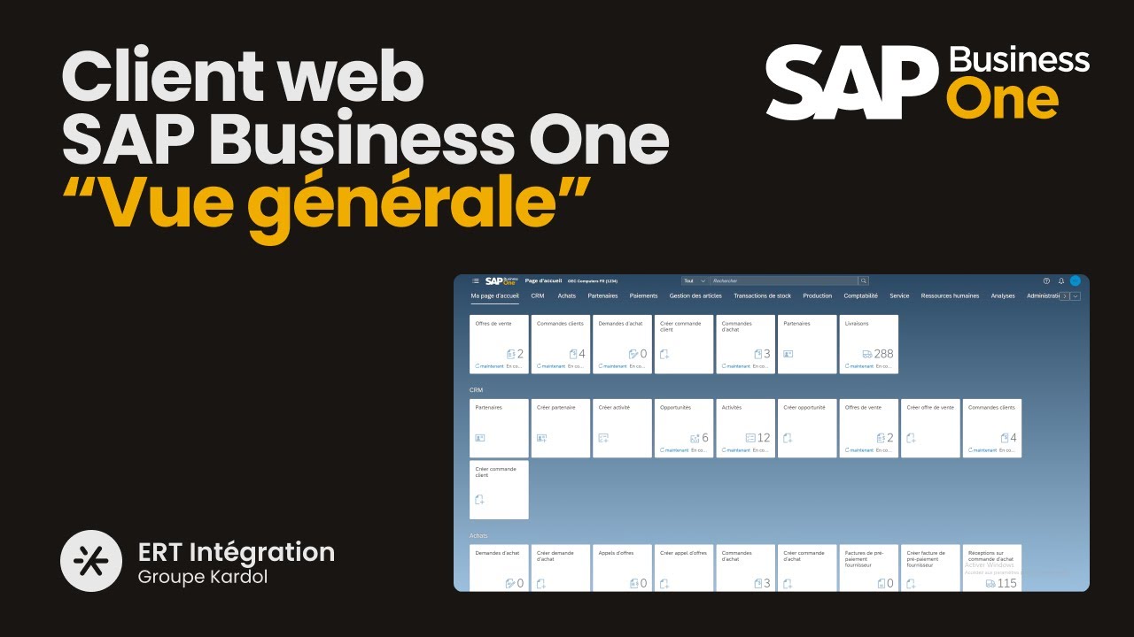 Démonstration du client web SAP Business One – Guide Complet