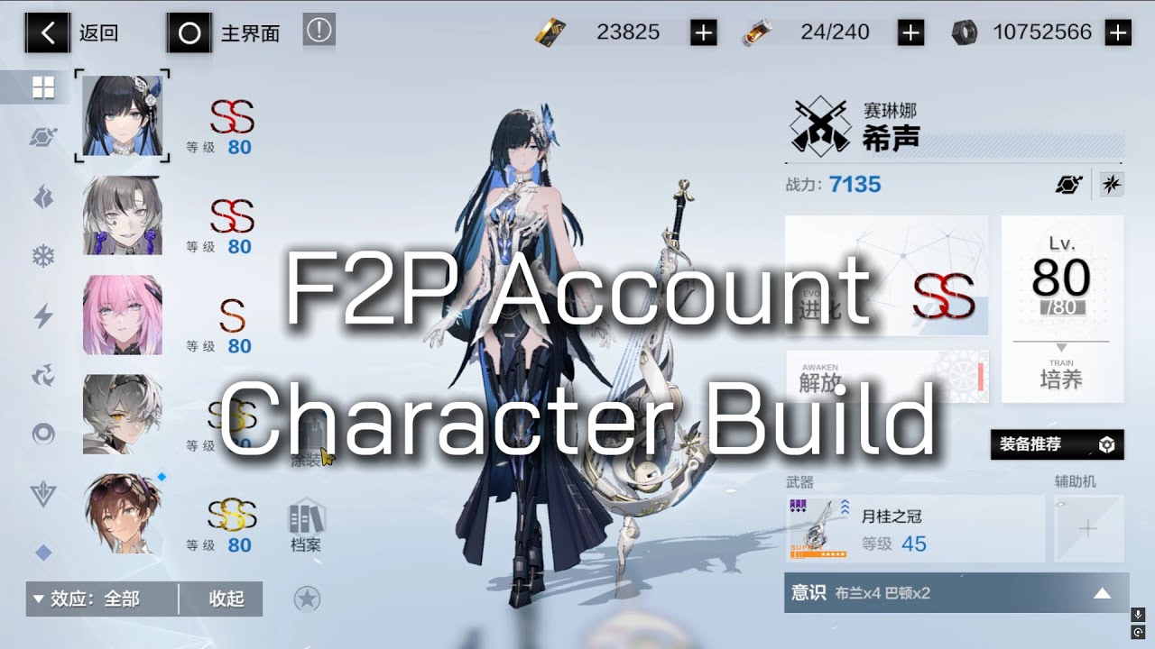 Punishing Gray Raven Selena SS Rank Character Build F2P Account 