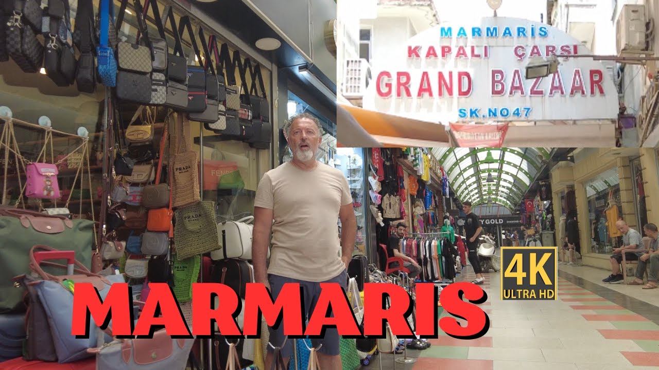 Экскурсия по Гранд-базару | Уличная еда в Мармарисе, Турция, 4K, UHD 🌏