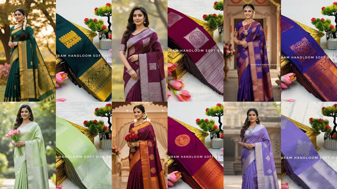 Kanchipuram Handloom Soft Silk Sarees | WhatsApp - 8344378186 #silksaree #indiansilksaree #handloom