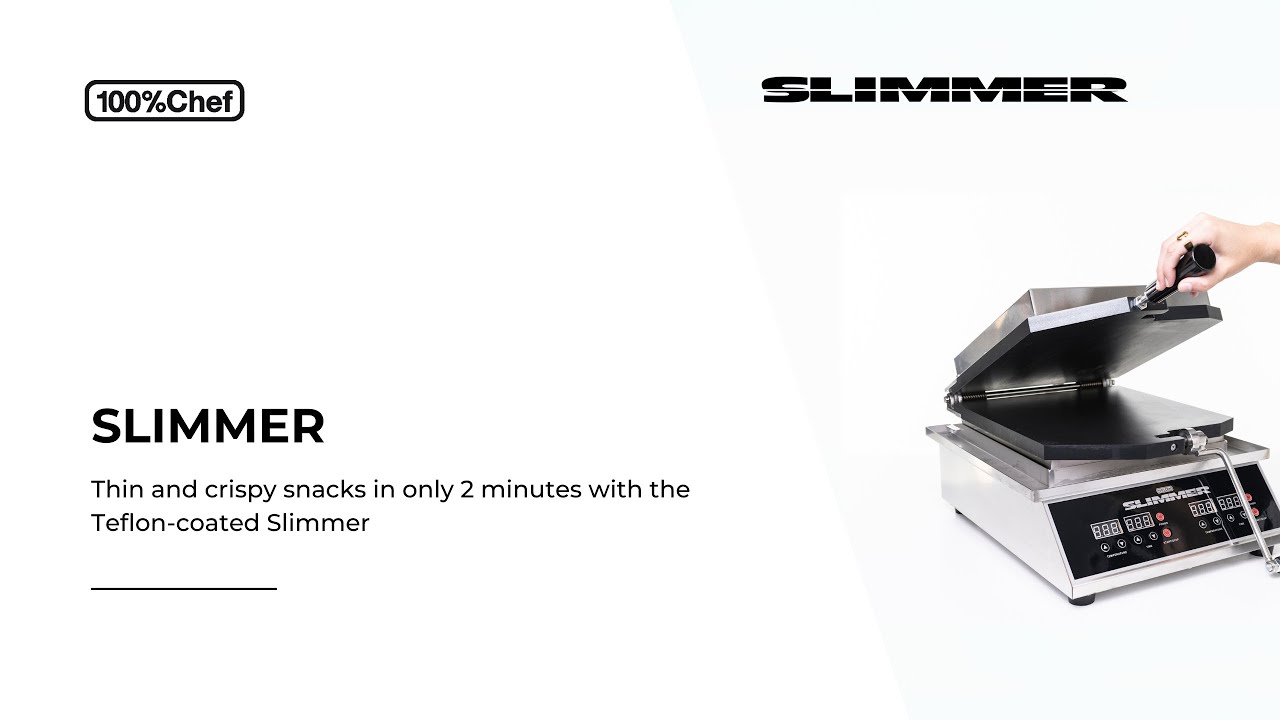 Thin and crispy snacks in only 2 minutes with the Teflon-coated Slimmer mechanical pressure griddle🙌