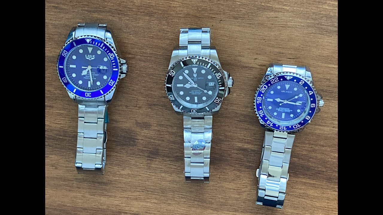 LIGE  6801 VS LIGE  10045 VS ARLANCH 305. (Homenaje al Rolex Submariner)