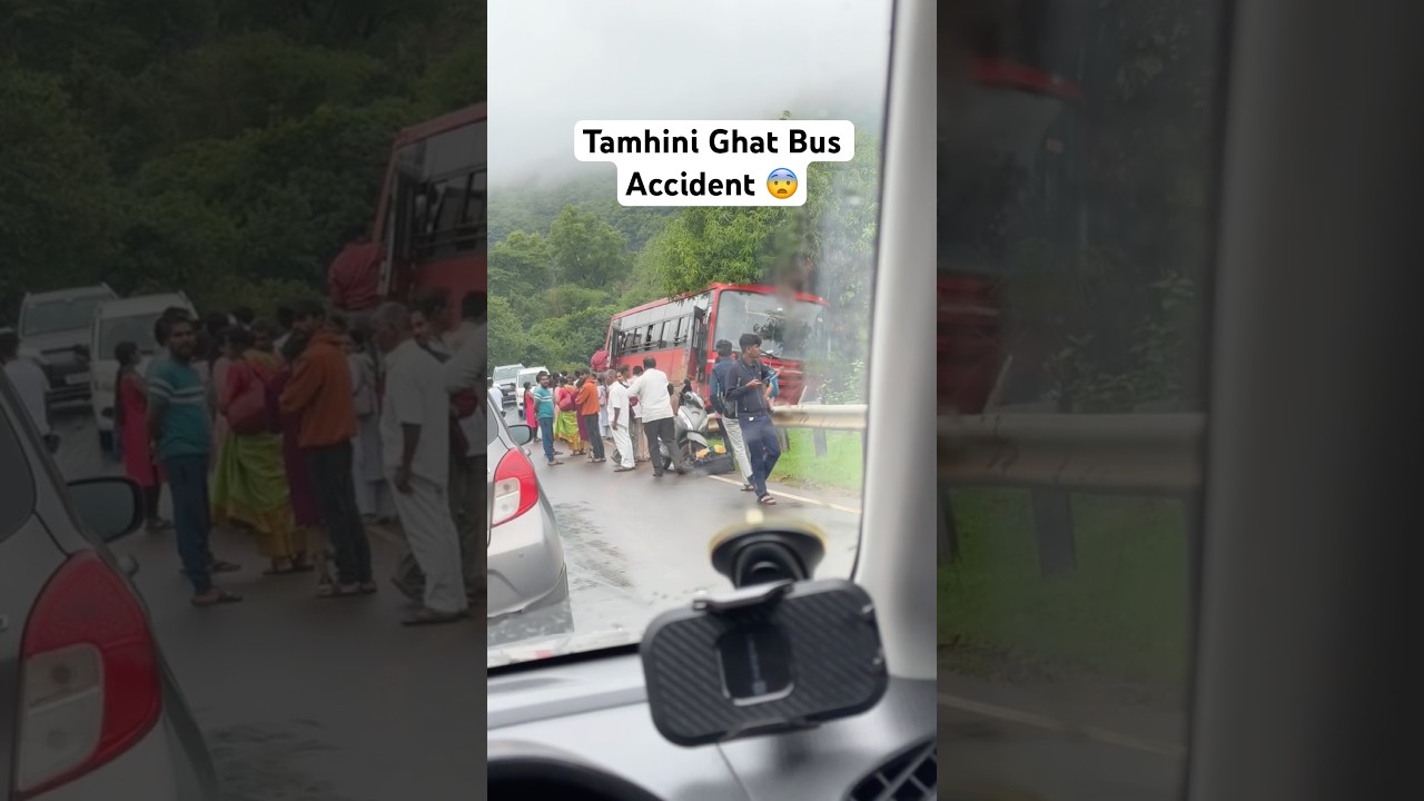 Tamhini ghat bus accident 😨💀#tamhinighat #accident #msrtc #viral #drivesafe #busaccident