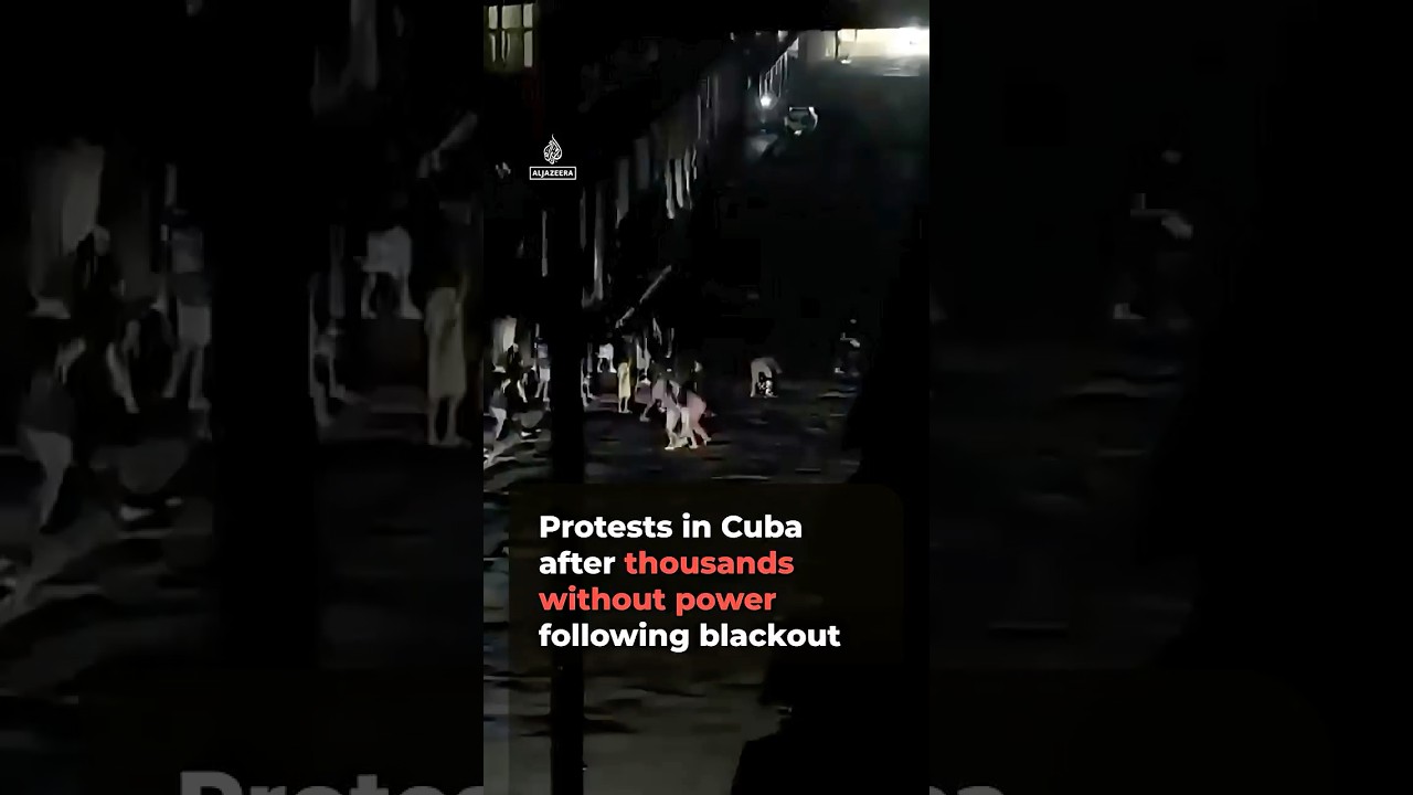 Protests in Cuba after thousands without power following blackout |AJ #shorts