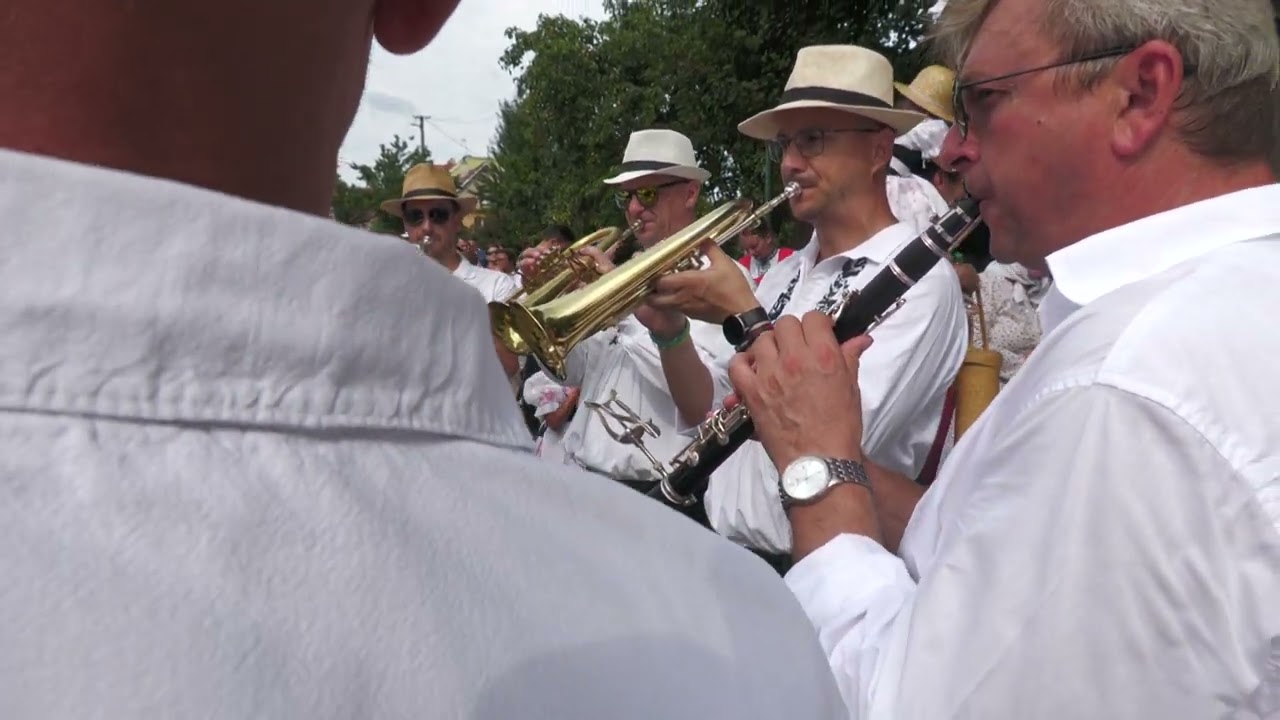 ŽERAVICE-TRADIČNÍ HODY S VĚNCEM A KÁČERY 2023 (příchod hodového průvodu k domu druhé stárky)