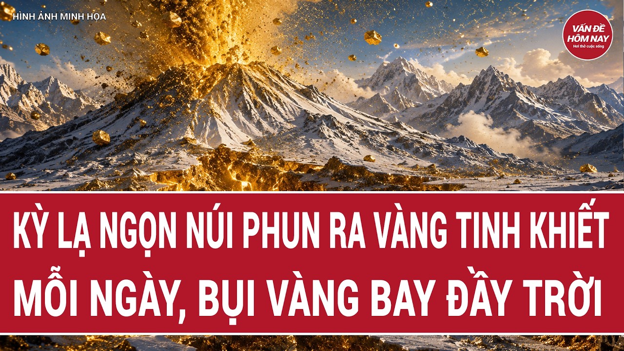 Kỳ lạ ngọn n&uacute;i phun ra v&agrave;ng tinh khiết mỗi ng&agrave;y, bụi v&agrave;ng bay đầy trời