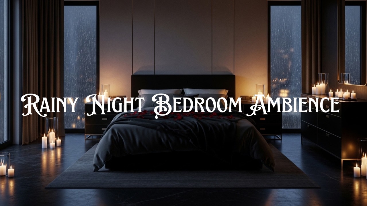 Rainy Night Bedroom Ambience 🕯️🌧️ | Cozy Candlelight Relaxation