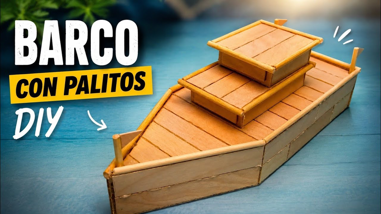 BARCO hecho con palitos de helado - BOAT made with ice cream sticks