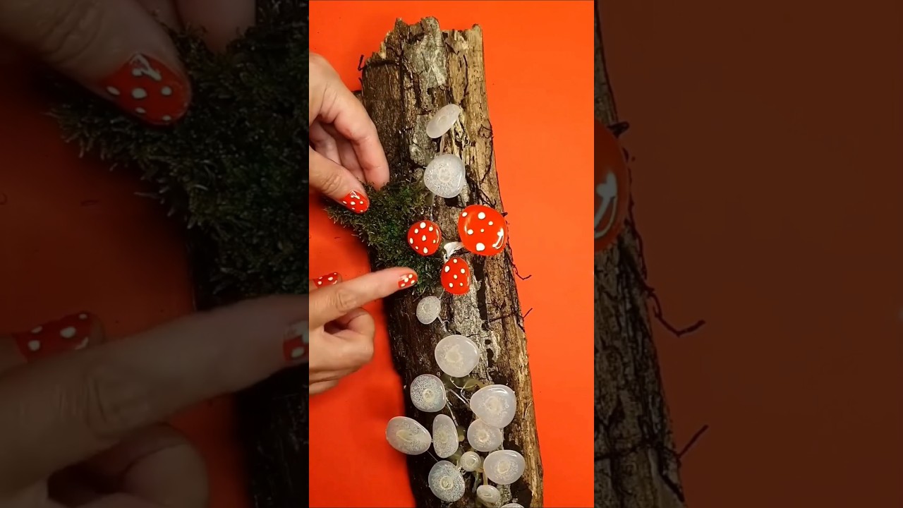 Leuchtende Pilze mit Hei&szlig;kleber basteln 🍄 #herbstdiy #herbstdeko #gluegunhacks