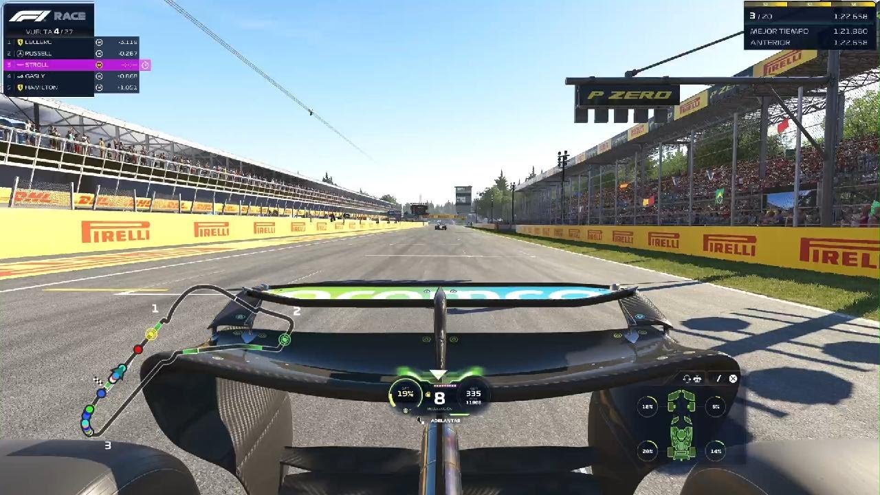 F1 25. GP PRÁCTICA 110. MONZA 50%. ASTON MARTIN. STROLL.