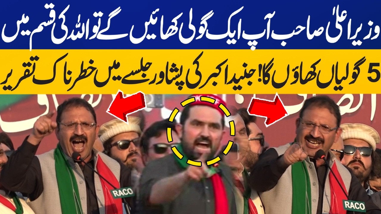 PTI Leader Junaid Akbar Fiery Speech at Peshawar Jalsa | Imran Khan Release Movement | Capital TV