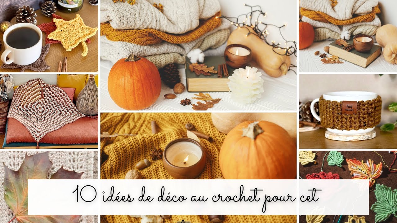 10 idées de déco au crochet pour cet automne 🍁 Tuto crochet facile à faire avec des restes de laine
