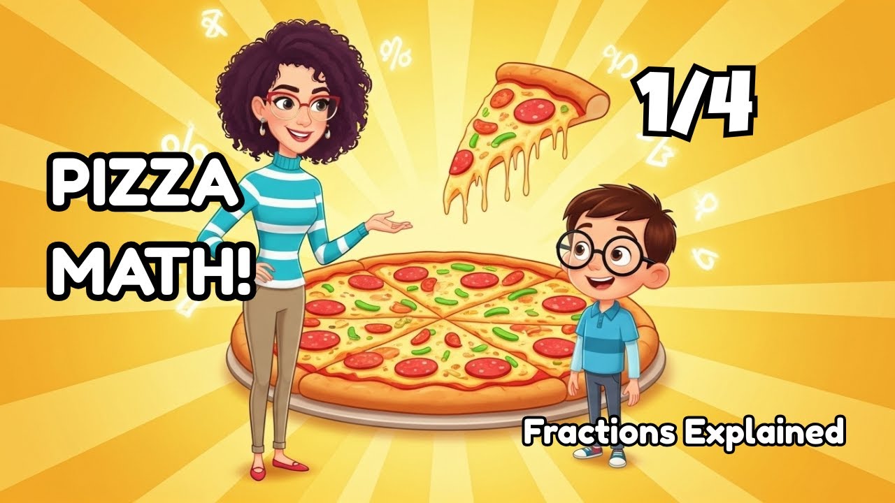 How to Share a Pizza Fairly? 🍕 Fractions Made Easy for Kids!