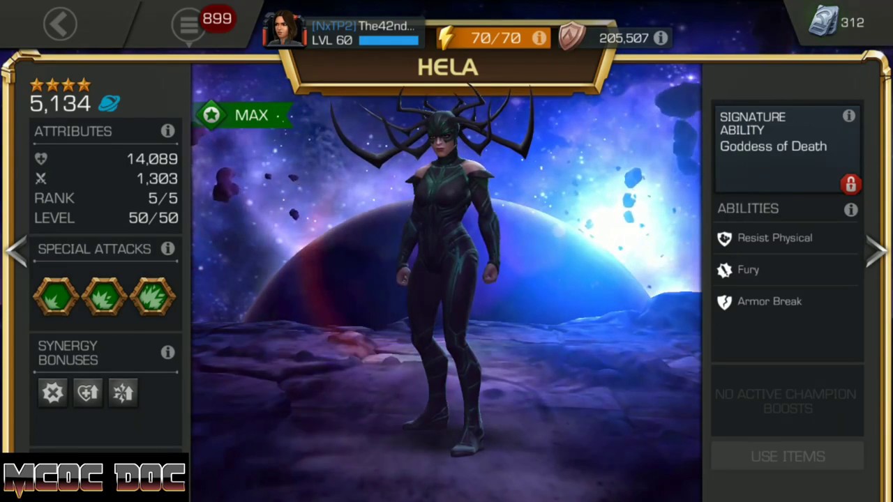 [MCOC] How to Use Hela! Massive Damage Ramp-up!