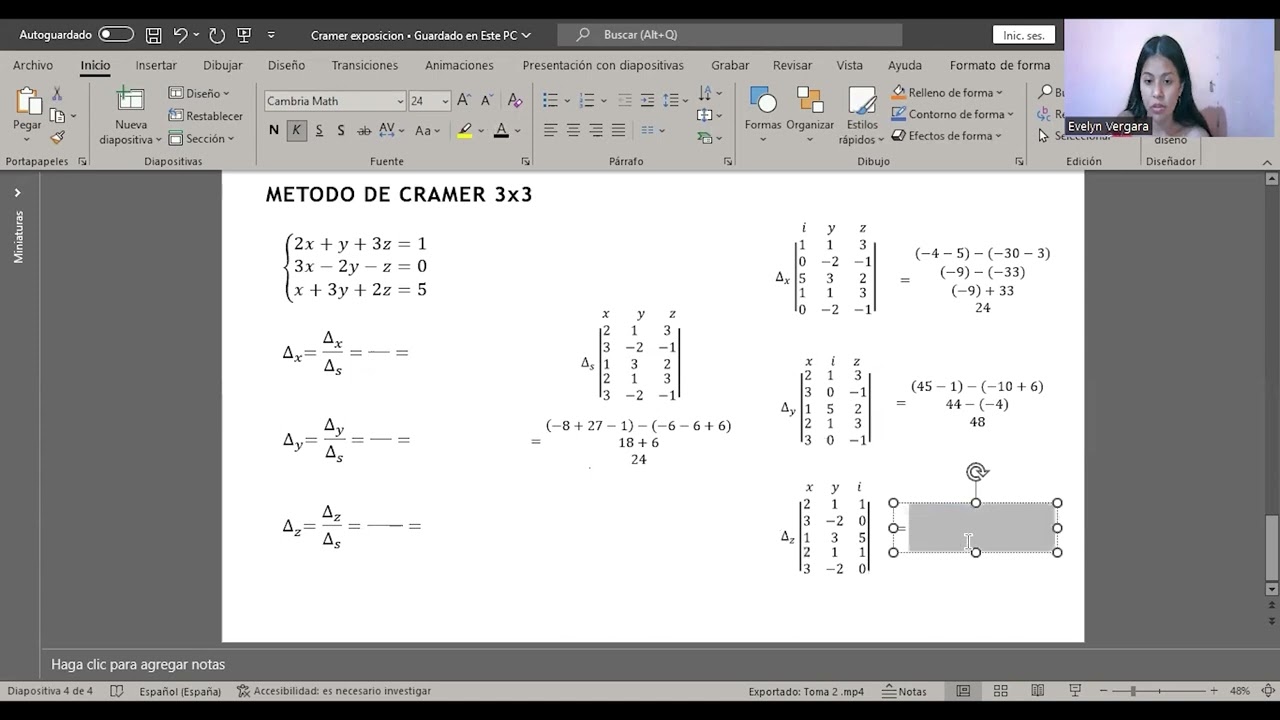 METODO DE CRAMER POR MEDIO DE MATLAB