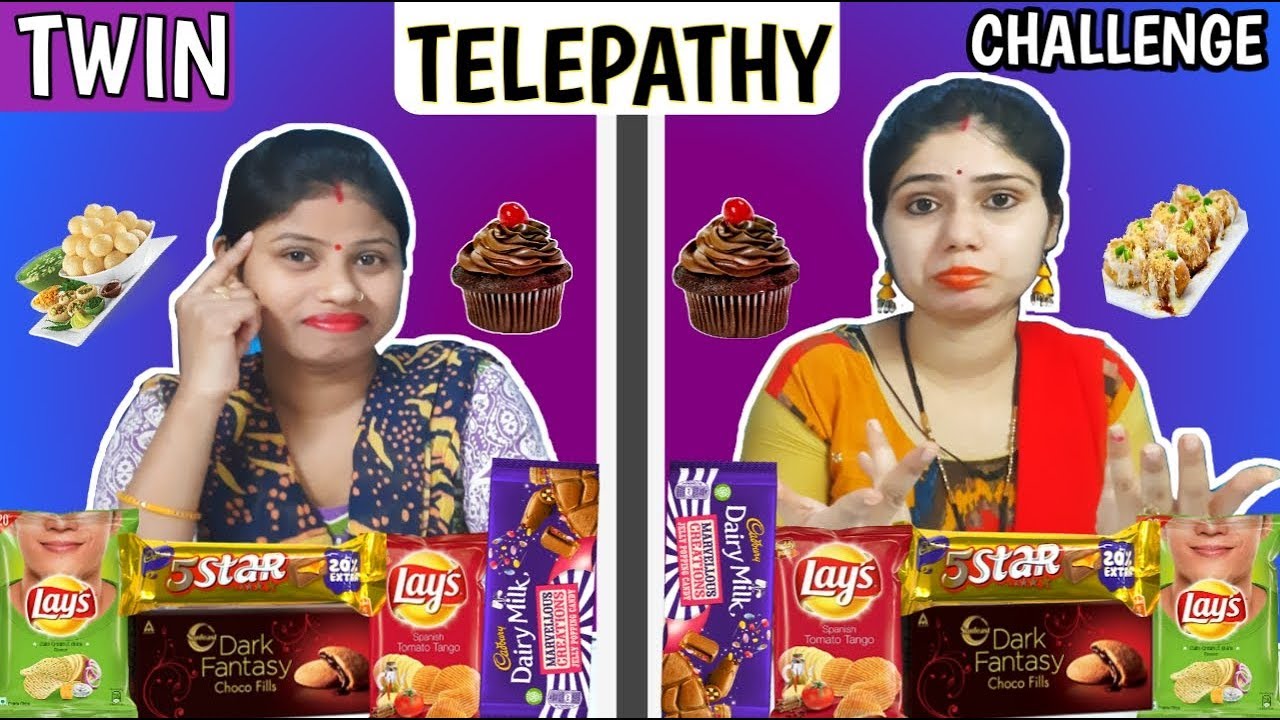 TWIN TELEPATHY CHALLENGE | CHOCOLATE,GOLGAPPA, CHIPS,BISCUITS Eating Challenge | Funny Challenge