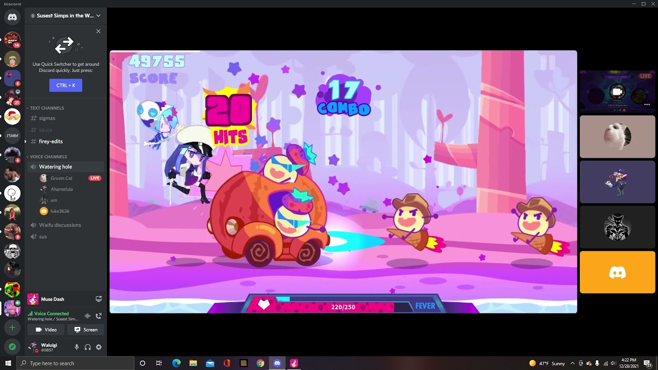 Discord mod playing muse dash