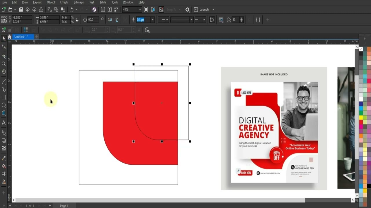 Digital Marketing Social Media Post Design Coreldraw Template - Ahsan Sabri