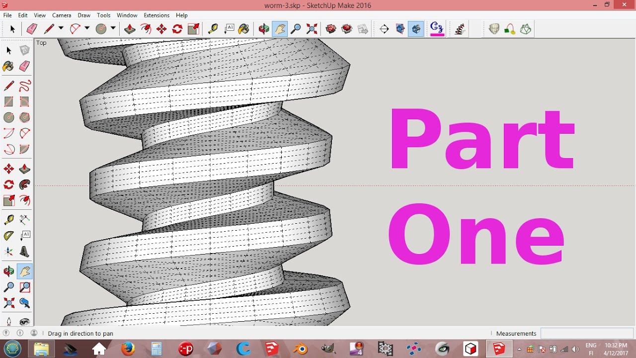 SketchUp - Enveloping Globoid Worm Gear - Part One - 3D Printed