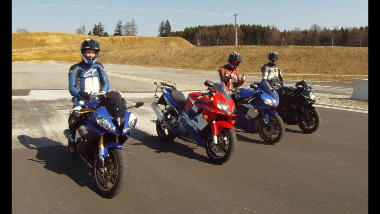 Autobahn-Race - GSX-R1000 vs R1 vs R6 vs CBR600F