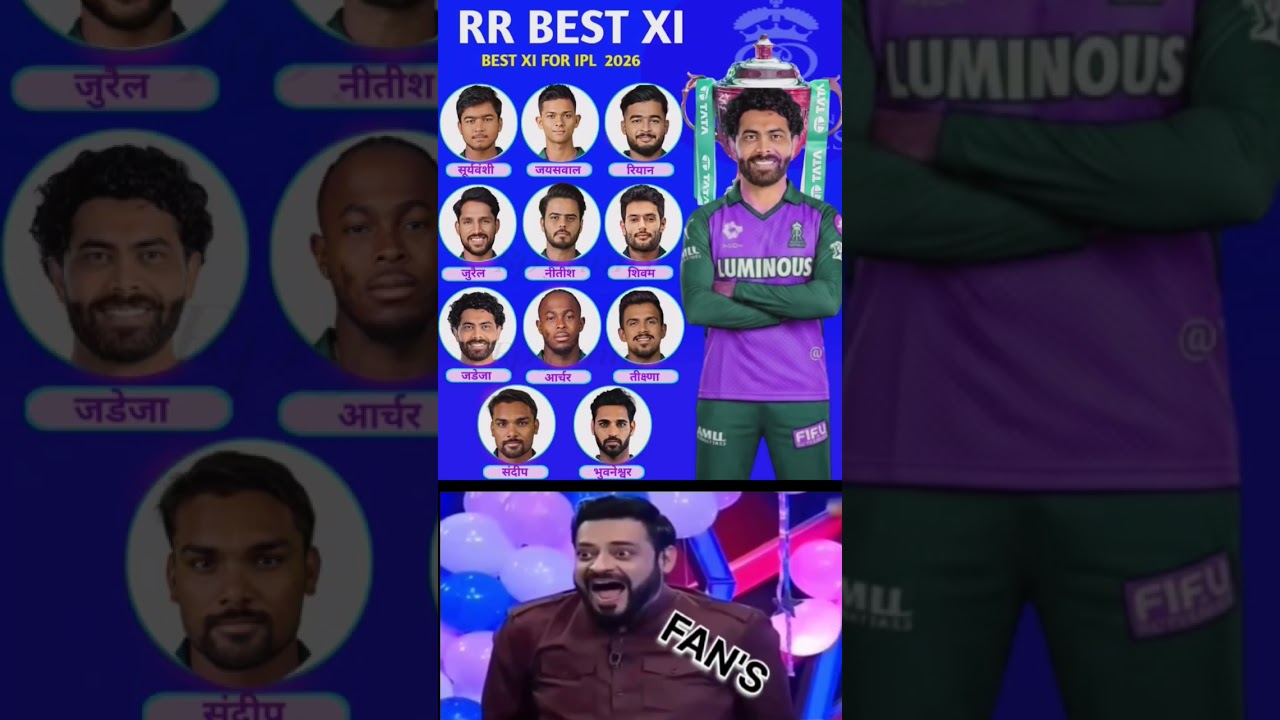 RR BEST PLYING XI FOR IPL 2026 🔥🏏🏆#ipl2026 #RajasthanRoyals #ravindrajadeja