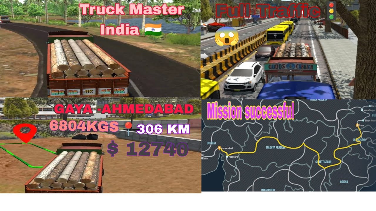 Truck Master India 🇮🇳 /GAYA-AHMEDABAD (306KM) Job Complete ||#truckmasterindia#gaming#mobilegaming 