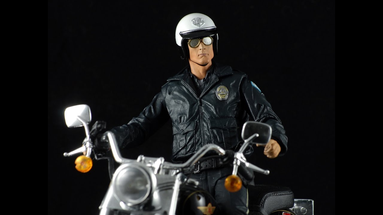 NECA Ultimate T-1000 Terminator 2 Motorcycle Cop Figure Review unboxing
