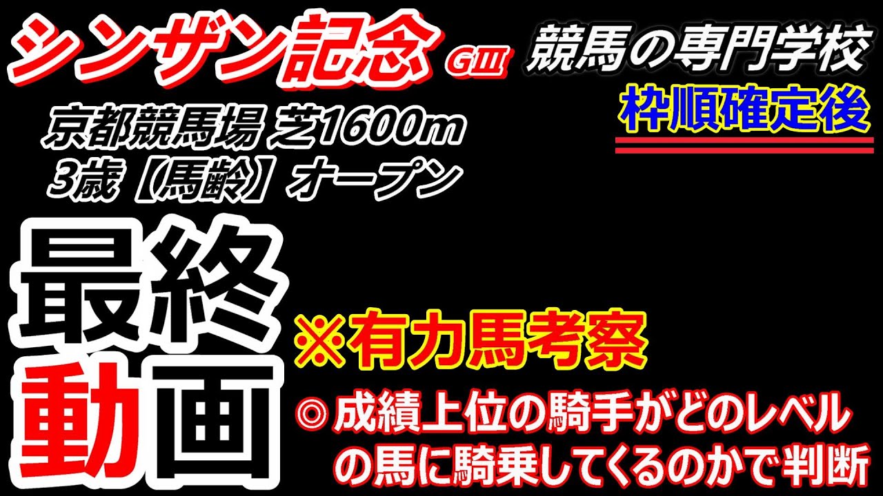 【シンザン記念2026】有力馬考察付き最終動画 １６頭中１５頭が１勝馬 重賞馬券内馬も０ こういうレースは騎手で買う