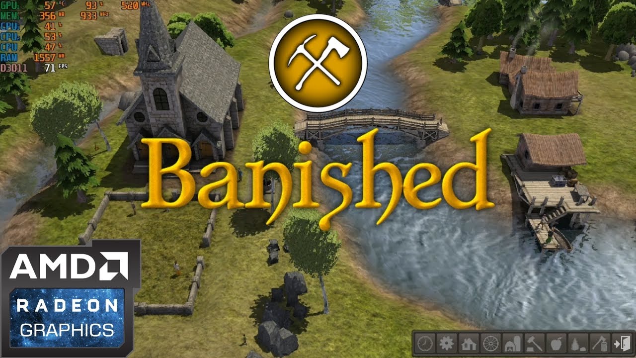 Banished Strategy City Building Gameplay on (AMD A6, Radeon R4 Graphics) Playable!