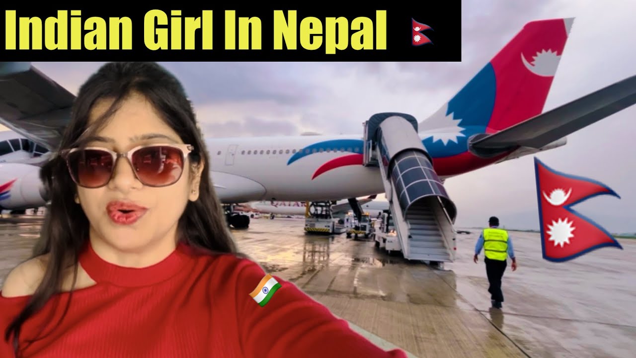 Indian girl in Nepal ✈️ Delhi to Kathmandu Journey In Nepal Airlines Airbus 330 || Luxury Flight