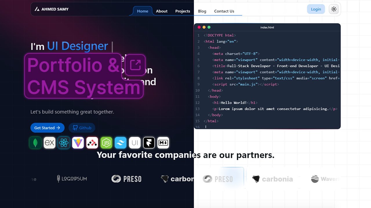 I Built a MERN Stack Portfolio and CMS System by Tailwind, Hero UI, Motion, and Markdown Editor